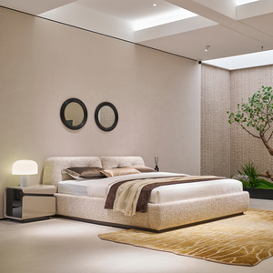 Modular <strong>Bed</strong> <strong>Blocks</strong> Natural Fabrics Floor-level <strong>Bed</strong> Design a Must-have for a Quiet and Luxurious Villa Master Bedroom - Product Image 2
