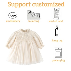 Vestido Vintage Francés para Bebé Niña con Encaje y Tul Suave, Body de Algodón de Manga Larga, Pelele Personalizado para Bebé - Product Image 2