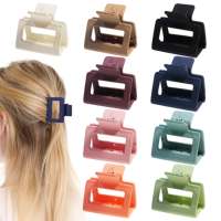 Petites pinces à cheveux carrées en plastique mat de 5 cm |   Pinces à cheveux antidérapantes de style européen pour femmes, pour cheveux épais, utilisation en soirée |   Carton