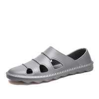 Sandalias de cuero transpirables para hombre, zapatos de playa, ocio, conducción, jóvenes, fondo suave, novedad de verano