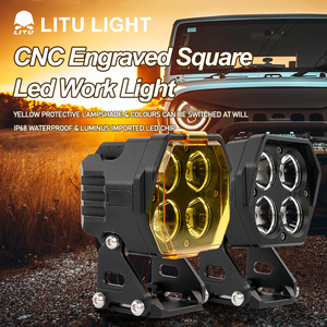 IP68 note étanche 3 pouces couleur blanche tout-terrain antibrouillard carré LED travail lumière camion mini conduite lumière pour suv bateau tracteur - Product Image 2