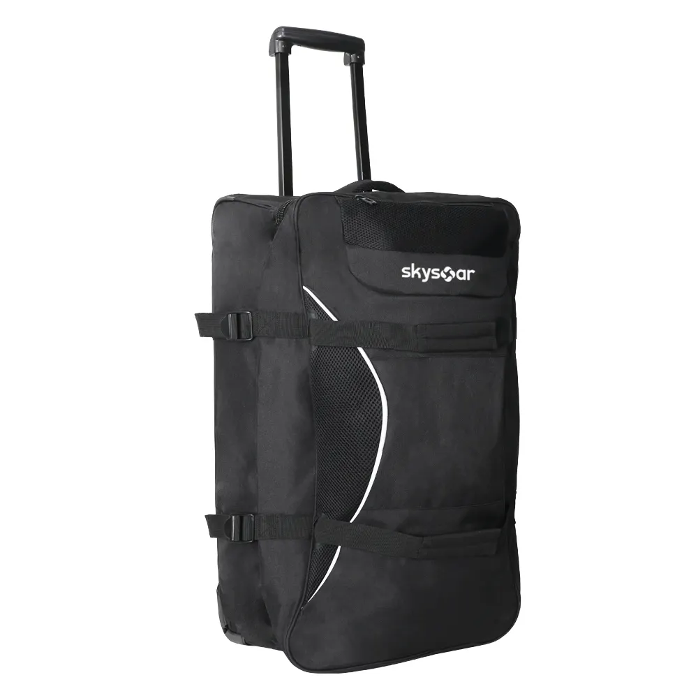 Manufacture Polyester Large Capacity Heavy Duty Multi-pocket Trolley Travel Luggage Wheeled Rolling Duffel Bag