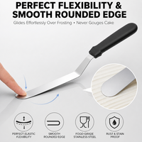 Ensemble de spatules à glaçage rectangulaires professionnelles Anaeat, 2 pièces, 15 cm et 20 cm, lames en acier inoxydable, plastique épais et durable, décoration de gâteaux
