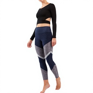 Conjunto de Yoga de Alta Calidad para Mujer, Diseño Elegante con Patrón Sólido, Transpirable, Cintura Alta, Poliéster/Nailon, 2 Piezas, Personalizable - Product Image 1