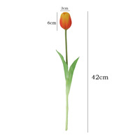 Tulipes artificielles au toucher réel, 45 cm, en caoutchouc, en gros, pour la décoration intérieure, sensation de luxe, aspect latex doux, pour mariage et fête