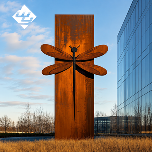 <span class=keywords><strong>Sculpture</strong></span> d'extérieur <span class=keywords><strong>contemporaine</strong></span> en acier Corten, libellule, grande décoration <span class=keywords><strong>de</strong></span> <span class=keywords><strong>jardin</strong></span> en métal, insecte, paysage, <span class=keywords><strong>sculpture</strong></span> en acier Corten - Product Image 3