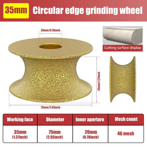 DaFon 35mm Disco de Diamante para Desbaste de Perfil Manual con Borde Semicircular, Soldado al Vacío en Seco - Product Image 2