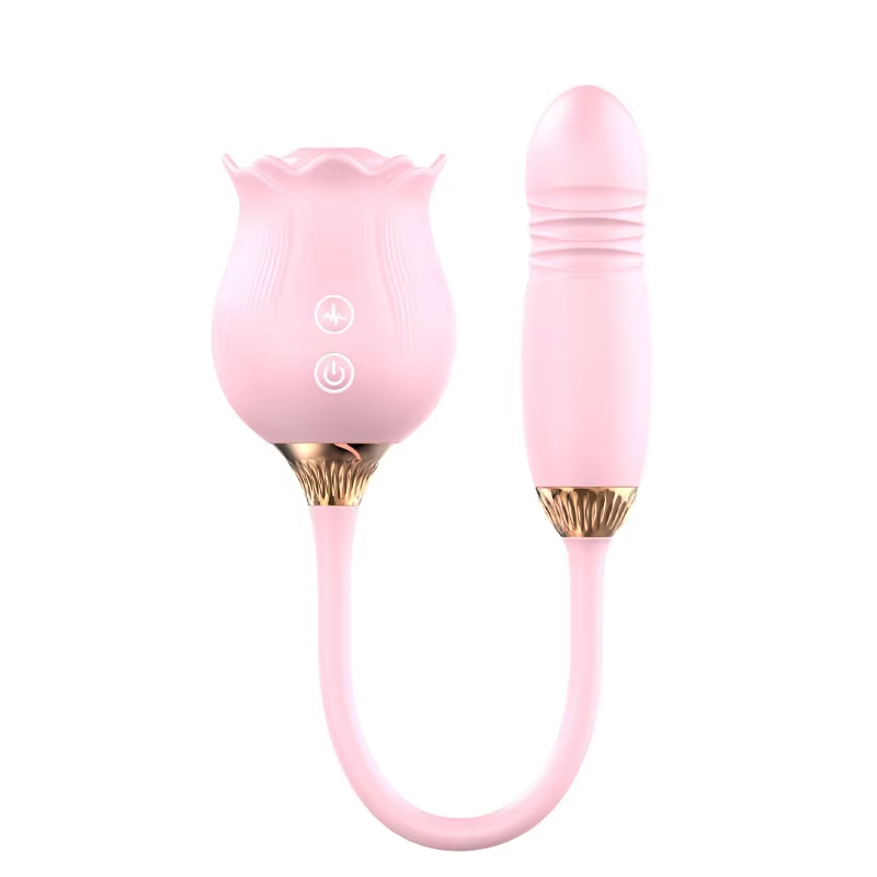 XA457 suction rose dildo pink