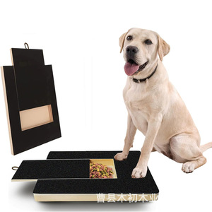 Raspador de uñas para perros de madera maciza transfronterizo, con dispensador de golosinas oculto y lima de uñas extraíble de papel de lija reemplazable para mascotas. - Product Image 5