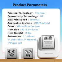 Impresora Térmica Mini Luck Jingle D1, Inalámbrica, Portátil, para Notas de Estudio, Diario, Manualidades, Regalo Navideño para Niños