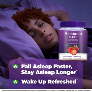 เมลาโทนินกัมมี่ 10 มก. ช่วยการนอนหลับสำหรับผู้ใหญ่ ผลิตภัณฑ์เสริมอาหารแบบ OEM รสสตรอว์เบอร์รี บรรจุ 180 เม็ด - Product Image 4