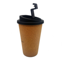 Tasse à café biodégradable en paille de blé de 12oz, tasse en liège à paroi unique de 350ml, tasse d'eau en liège réutilisable en plastique PP personnalisable