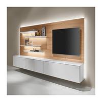 Prima moderne centre de divertissement meuble TV pour 80 ''TV Double stockage multimédia Console Table avec porte abattante pour salon