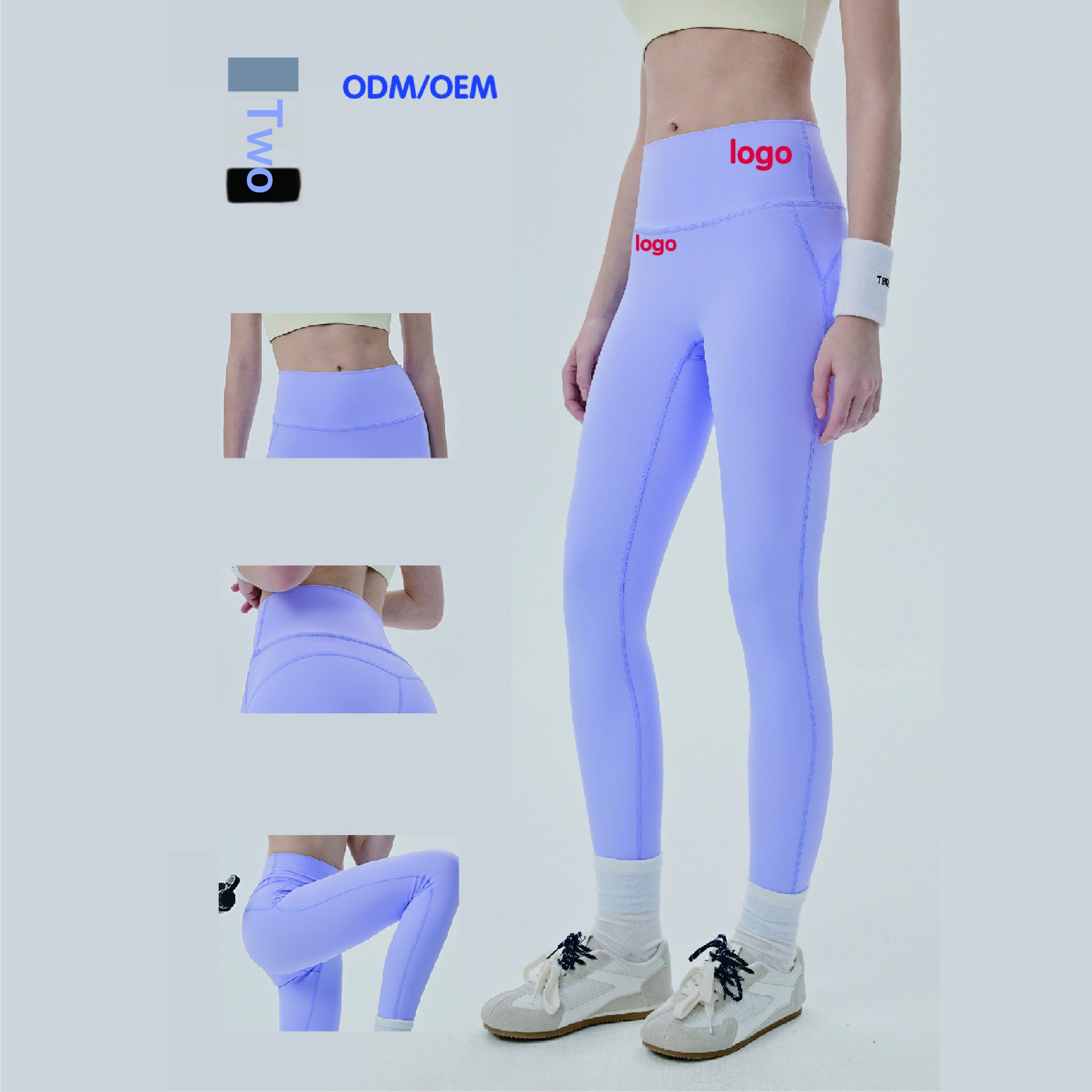 Custom logo Women Naked Skin Friendly Yoga Pants High Waist Antibacterial Tummy Compression Fitness Running Leggings