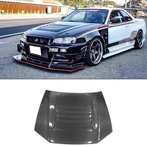 Capó delantero de fibra de carbono estilo Nismo para <span class=keywords><strong>Nissan</strong></span> <span class=keywords><strong>Skyline</strong></span> <span class=keywords><strong>R34</strong></span> <span class=keywords><strong>GTR</strong></span> parachoques delantero capó cubierta <span class=keywords><strong>Kit</strong></span> de carrocería - Product Image 1