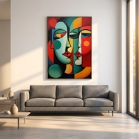 Peinture à l'huile originale XL, portrait classique moderne personnalisé, peinture au couteau sur toile, texture 3D, art mural pour chambre à coucher, peinture à l'huile peinte à la main, personnalisée
