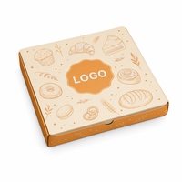 Boîte d'expédition de luxe personnalisée avec logo, couleur crème-orange, en carton ondulé plat écologique pour pâtisseries et pains
