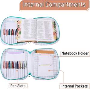 Échantillon gratuit : Housse de Bible exceptionnelle pour femmes, grande housse de Bible ou étui de transport pour livre avec poche zippée, directement de l'usine. - Product Image 3