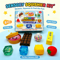 Kit de 8 jouets sensoriels anti-stress en boîte, en maltose, en forme de cubes de fraise, chocolat et beurre, lot en vrac