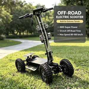 Scooter de 13 Pulgadas y 4 Ruedas, Vehículo Todoterreno de Alta Velocidad 4x4, Scooter Plegable para Patrullaje al Aire Libre, Alto Rendimiento - Product Image 1