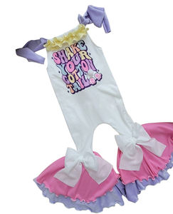 SR4046 Conjunto de mono sin mangas de algodón personalizado para bebé, con estampado de cuento infantil, para niña, al por mayor - Product Image 1