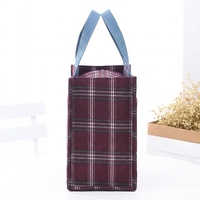 Sac fourre-tout à imprimé écossais de capacité moyenne, doublure TC imperméable, taille personnalisée pour les trajets quotidiens et le transport de repas