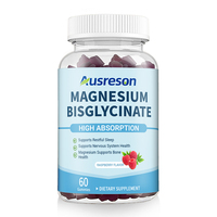 Gummies véganes de bisglycinate de magnésium OEM, compléments cérébraux sans sucre pour le sommeil et la relaxation