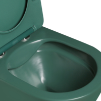 Nouveau modèle d'appareils sanitaires en céramique deux pièces salle de bain Wc toilette vert mat eau placard sans monture salle de bain toilette