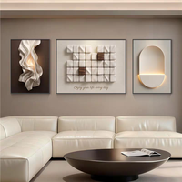 Décoration Murale Luxe Léger : 3 Paires d'Art Mural Imprimé en Porcelaine Cristalline pour Salon, Maison et Bureau