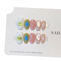 Faux ongles à presser de style INS, coréen et français, peints à la main, faits à la main, courts, haut de gamme, simples, pour manucure, vente en gros