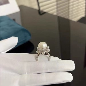 10718DIY S925 <b>Silver</b> <b>Ring</b> with Empty Support Multiple Beads 5-7mm Beads <b>Silver</b> Jewelry <b>Set</b> Accessories Pearl <b>Rings</b> - Product Image 1