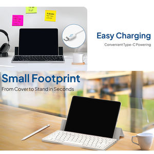 New Wireless BT Travel Keyboard Ergonomic Scissor Switch Foldable Cover Stand Ultra Thin Rechargeable Keyboard for Tablet - Product Image 6