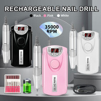 LIMEGRIL DMJ-101 Ponceuse à Ongles Professionnelle Portable 35000 tr/min Rechargeable USB, Moteur Sans Balais, en Plastique