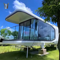 Maison capsule modulaire en acier de luxe, portable, installation rapide, maisonnette préfabriquée pour Airbnb, hôtel, séjour chez l'habitant, glamping, espace de villégiature écologique