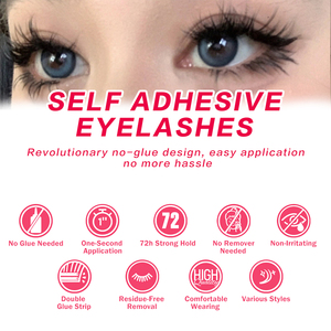 कस्टम लुक के लिए स्व-चिपकने वाला क्लस्टर लुएरेबेलेवॉटरप्रूफ डिय पलक किट - Product Image 2