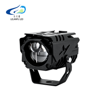 LELANPU Mini projecteur Bi-LED pour moto, phare auxiliaire blanc, laser canonnier, lampe de moto, 1 lentille, feu antibrouillard, éclairage de conduite