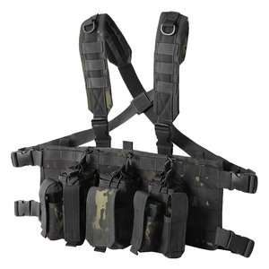 Chaleco Táctico con Bolsas para Cargadores Extraíbles, Panel MOLLE Personalizable, Arnés Modular para Equipo - Product Image 4