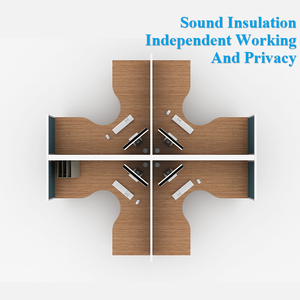 Estación de Trabajo en Forma de X de Diseño Modular Moderno y Duradero de Aluminio para Oficina Comercial - Product Image 5
