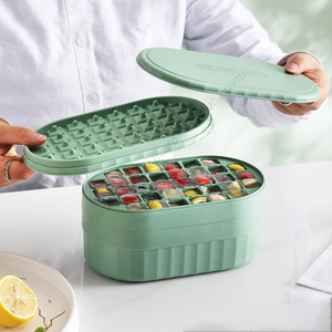 Molde de hielo S236 al por mayor, caja de silicona de gran capacidad con tapa para almacenamiento doméstico - Product Image 1