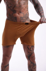Calzoncillos Bóxer para Hombre, 100% Algodón, Color Mostaza, Transpirables, Suaves y Cómodos, Cintura Elástica, Tallas 48-66, Venta al Por Mayor, ODM - Product Image 3
