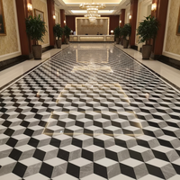 Médaillon personnalisé en marbre gravé au jet d'eau avec certification CE, motif sur mesure, incrustation de pierre pour l'entrée de hall d'hôtel, produits en marbre