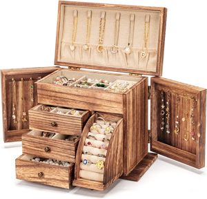 El diseño extraíble del joyero de madera maciza <span class=keywords><strong>para</strong></span> mujer se puede utilizar <span class=keywords><strong>para</strong></span> <span class=keywords><strong>almacenar</strong></span> collares, anillos y otras cajas de almacenamiento y estantes de exhibición - Product Image 1