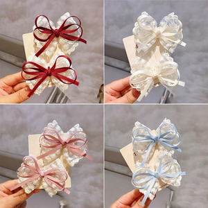Hot Selling Exquisite Vintage Temperament Lace Bowknot Hairpin Popular Niche Design Women's Hairpins Wholesale Jewelry Trendy - Product Image 2