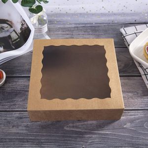 Cajas de Panaderí<span class=keywords><strong>a</strong></span> de Cartón Kraft Marrón, Cajas Grandes para <span class=keywords><strong>Tartas</strong></span> con Ventana de PVC, Caja Desechable Natural para Galletas, Chocolate, Fresas, Pasteles de Boda - Product Image 5