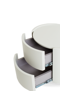 Modern <strong>White</strong>/Grey Eco-Friendly Nightstand with 2 Drawers Movable <strong>Round</strong> Children <strong>Bedside</strong> <strong>Table</strong> for Bedroom Home Furniture - Product Image 4