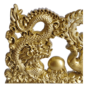 Vente chaude Style traditionnel bureau métal Feng Shui ornement de bon augure Dragon et <span class=keywords><strong>Phoenix</strong></span> jouant avec perle coulée - Product Image 6