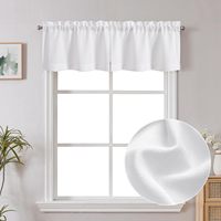 Lecloud Düz Beyaz Tül Perdeler 2 Adet Çubuklu Perde Standart Pencereler için 42" Genişlik X 18" Uzunluk Mutfak ve Yatak Odası Ev Dekorasyonu