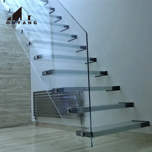 Quyang ราวบันไดกระจกนิรภัยเพื่อความปลอดภัยในอาคารบางพิเศษราวบันไดกระจกลามิเนตขั้น<span class=keywords><strong>บันได</strong></span><span class=keywords><strong>บันได</strong></span><span class=keywords><strong>บันได</strong></span>แบบเกลียวเคลือบ - Product Image 2