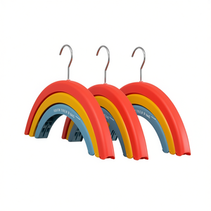 Myrva Rainbow Hanger, ensemble de 3 crochets de rangement muraux en plastique pour vêtements, à accrocher derrière les portes ou sur les murs - Product Image 1
