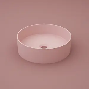 SM-8356 Modern table top wash hand basin pink round bathroom sinks for sale